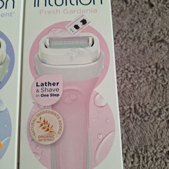 2 Pc Schick Intuition Fresh Gardenia /Pure Nourishment Lather & Shave One Step - Picture 2 of 11